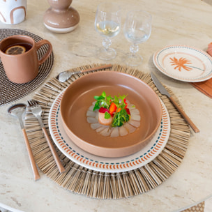 Lot de 6 mugs 38cl en grès marron ARITA