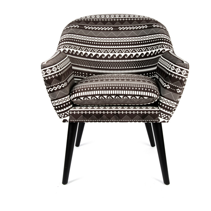 Poltrona Excelsa Etnico in poliestere e multistrato 70,5x65x83 cm multicolore