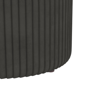 Pouf repose-pied tabouret design avec coffre de rangement velours côtelé acier brossé doré gris