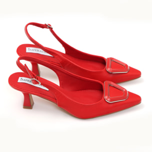 Dècolletè slingback con tacco basso a rocchetto e dettaglio sulla punta