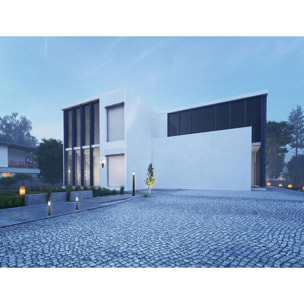 Forlight Koral Baliza Exterior para Jardín Resistente al Agua IP55. Bolardo de Acero Inoxidable Gris Urbano 23W. E27