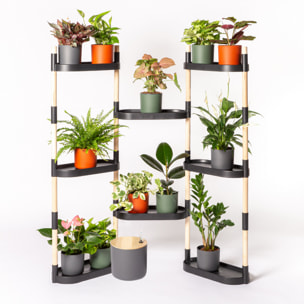 Estantería para plantas modular y personalizable con riego automático por goteo ; color blanco; 8 bandejas