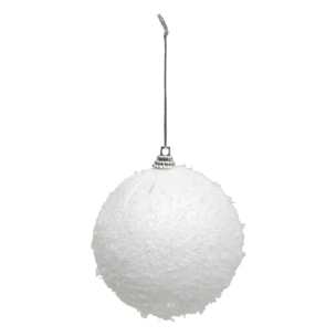Lot de 8 boules neige D.8cm polystyrène blanc