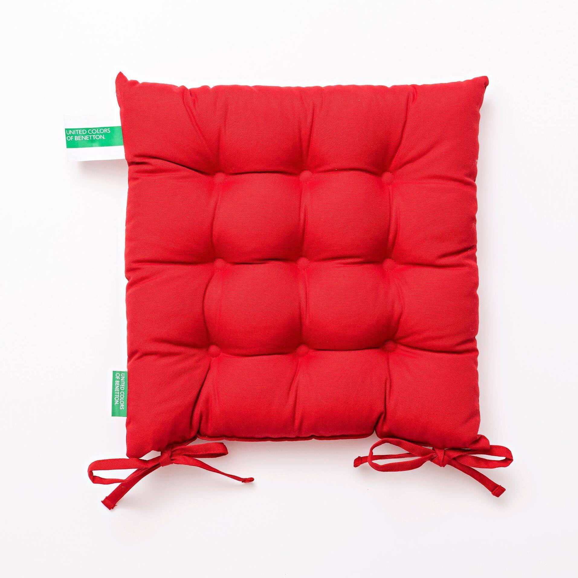 Caja de 12pc cojín para silla de jardín 40x40cm (3 rojos + 3 azules + 3 verdes + 3 amarillos) 250GSM 65%Algodón 35%Poliéster