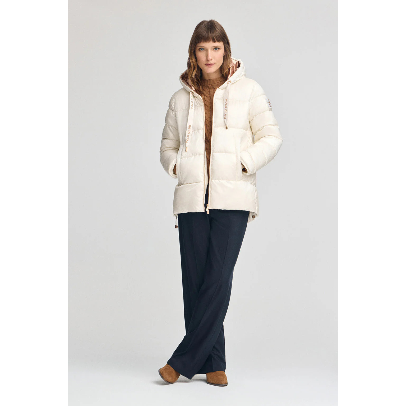 Chaqueta Ingrid color crudo con logo Polo Club