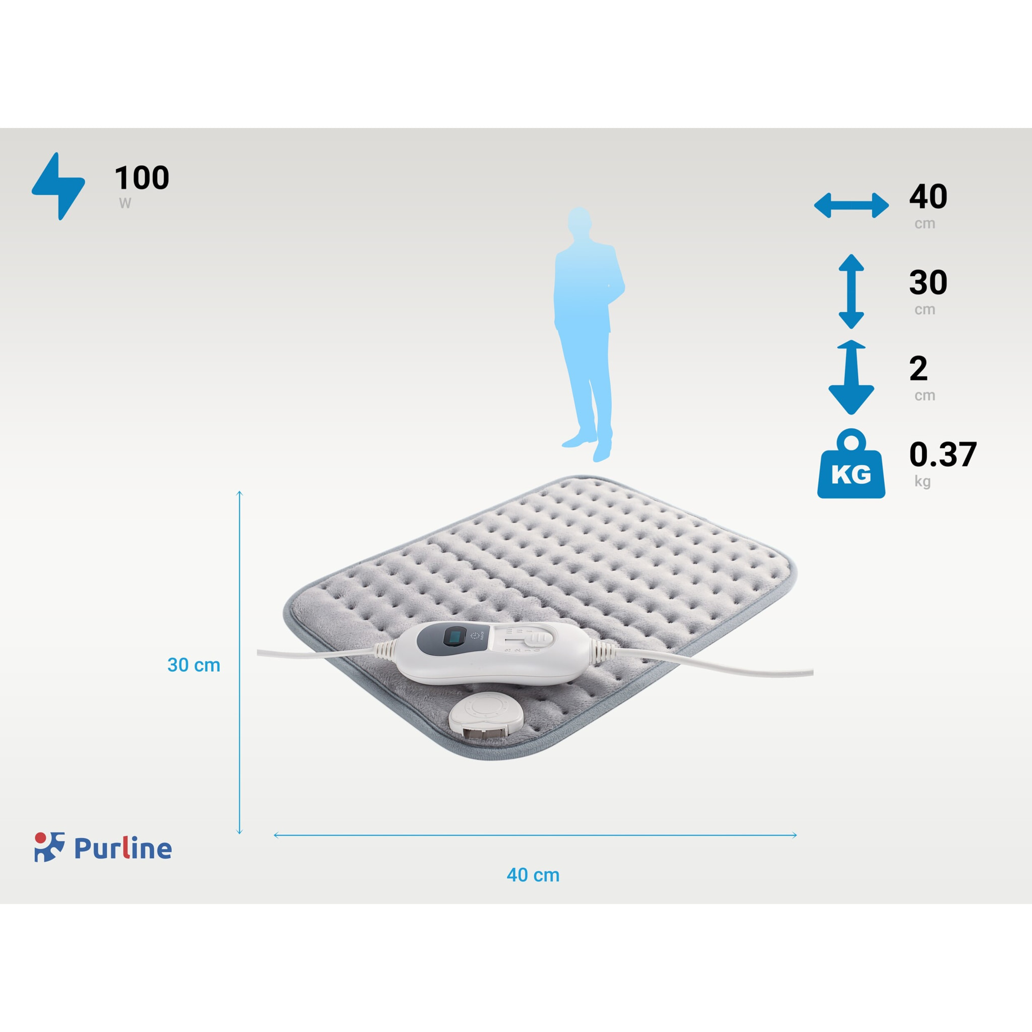 Almohadilla eléctrica 100W gris 30x40cm WARMER PAD PURLINE