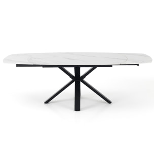 Tomasucci Table à rallonge ZOE EN MARBRE BLANC