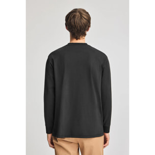 Camiseta negra holgada con detalle Polo Club