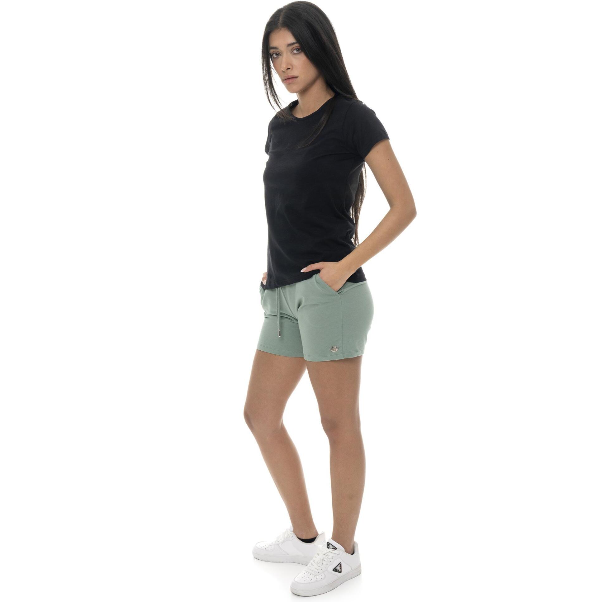 Pantaloncini da donna in cotone elasticizzato Leone Basic