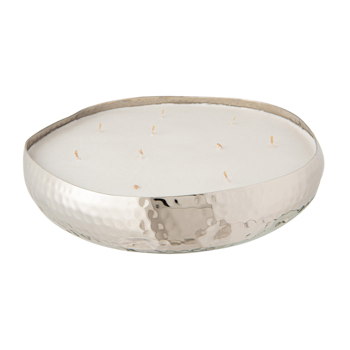 J-Line bougie parfumée M-Chic - Sugar Citrus - métal - argent - large - 44H