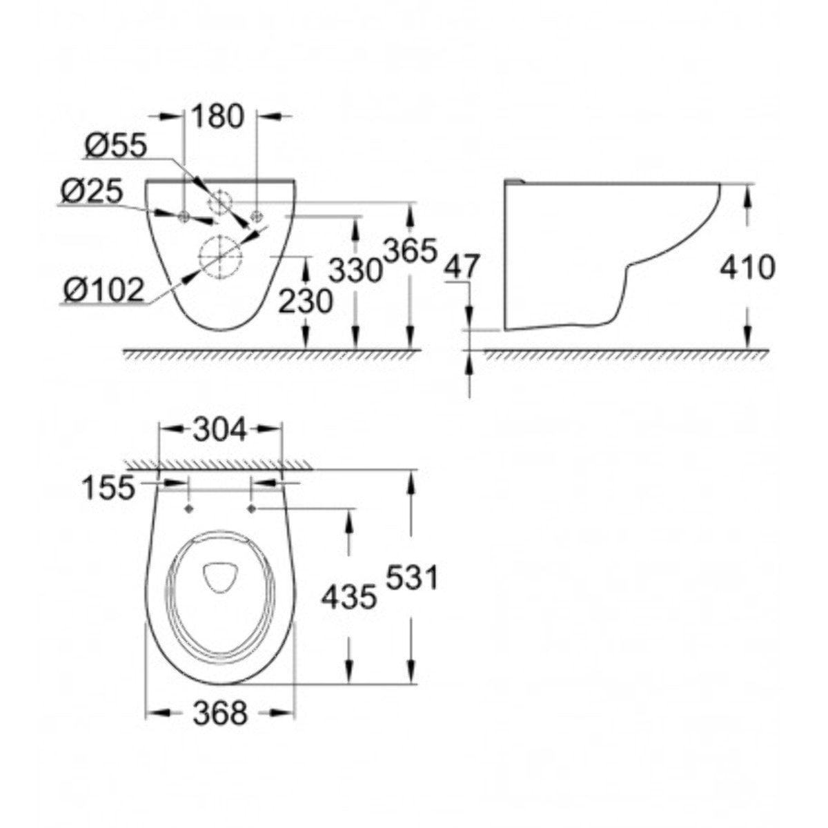 Pack WC Bati-support Geberit Duofix + Cuvette suspendue Grohe Bau Ceramic + Abattant declipsable + Plaque blanche (BauClassicGeb