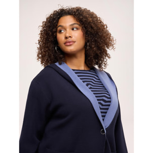 Fiorella Rubino - Abrigo de punto bicolor - Azul