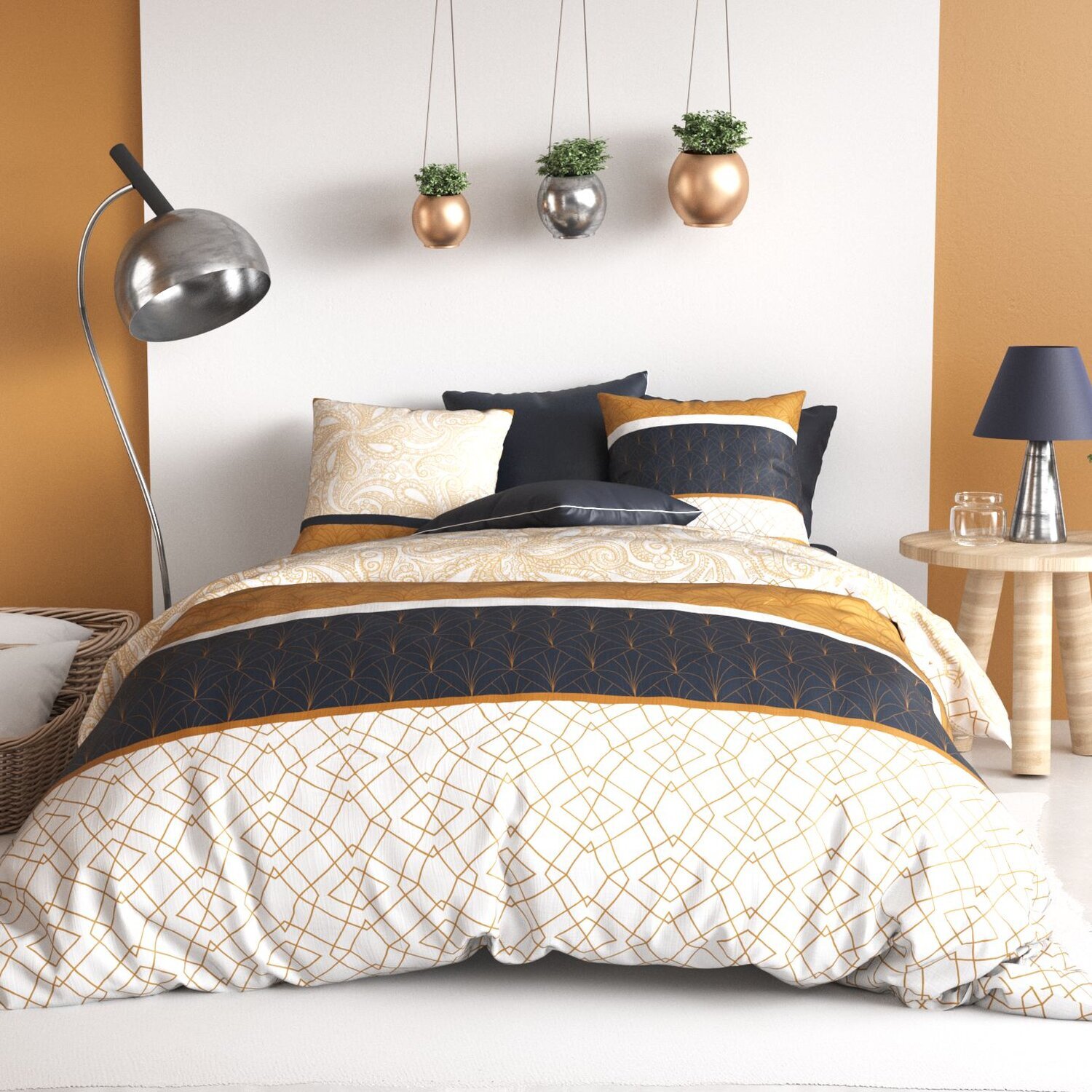 Parure housse de couette imprimé 100% coton - felora