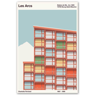 Tableau Arcs Charlotte Perriand Affiche déco architecture Tableau alu Dibond