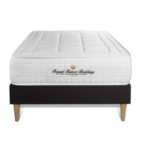 Ensemble - Matelas Mémoire de forme 24cm d'épaisseur - 3 zones de confort - Confort ferme - Sommier tapissier en kit - 1 place