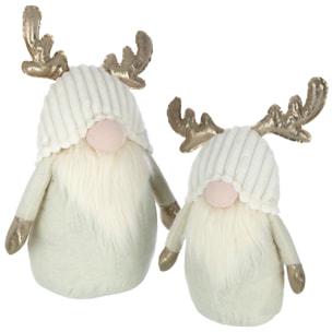 J-Line figurine Lutin Bois De Cerf - textile - beige - large