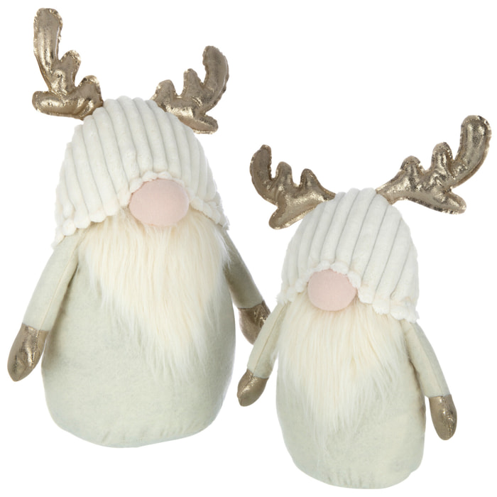 J-Line figurine Lutin Bois De Cerf - textile - beige - large