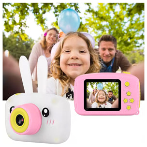 DAM Fotocamera e videocamera per bambini, con giochi integrati. HD 720 e fino a 40 megapixel. Schermo da 2 pollici. 9x4x5,6 cm. Colore rosa