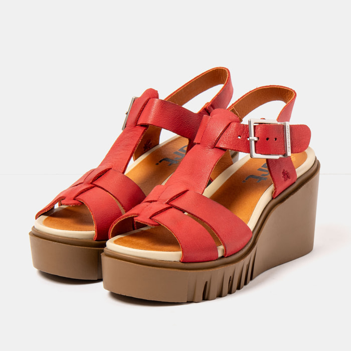 Sandalia de cuña 2084 ROMA RED/ CATANIA color Red