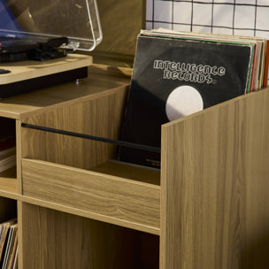 Meuble vinyle vintage décor bois 100cm DUNE