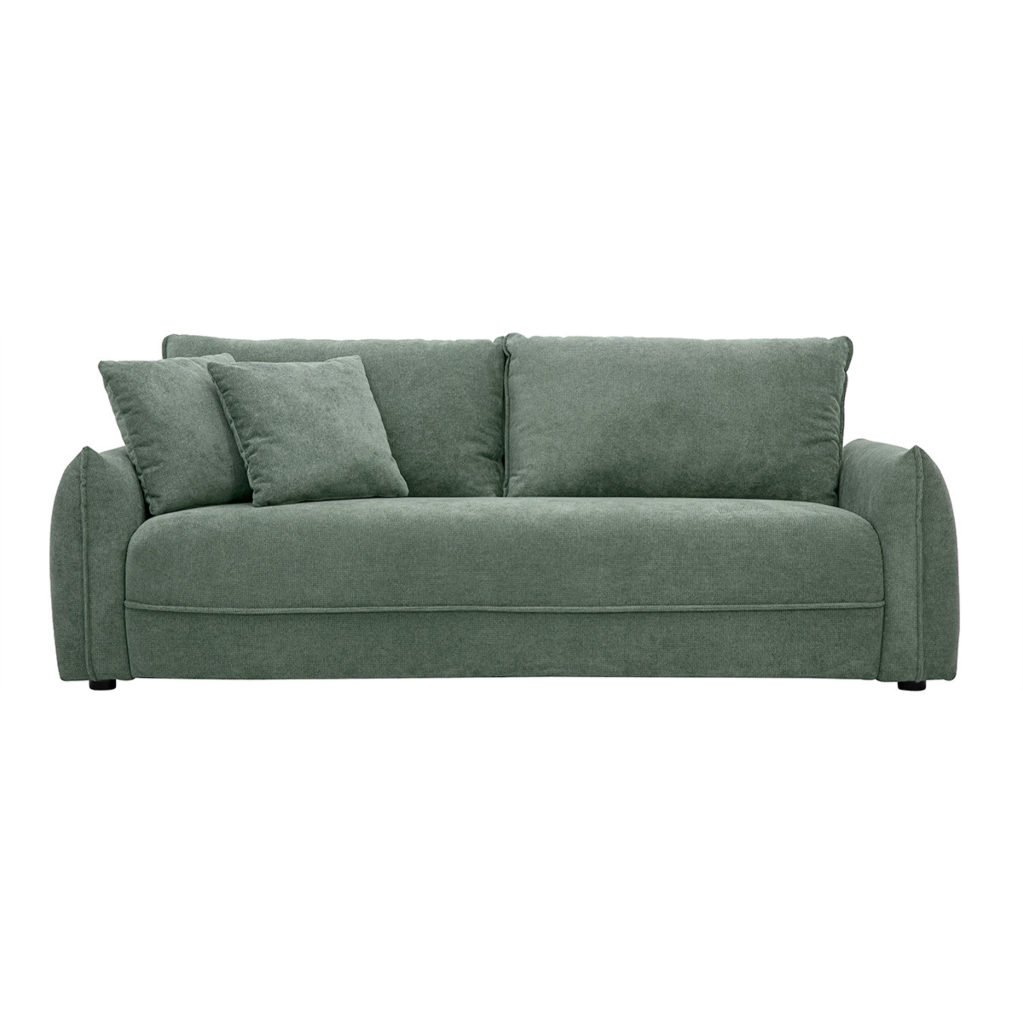 Canapé 3 places en tissu chenille vert kaki PIO