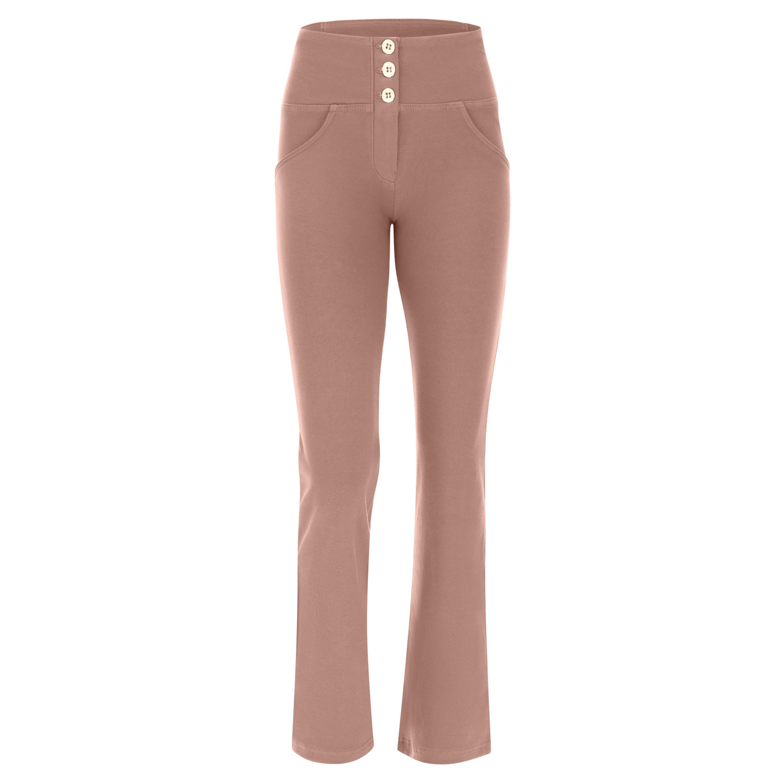 Pantaloni push up WR.UP® in cotone vita media fondo cropped