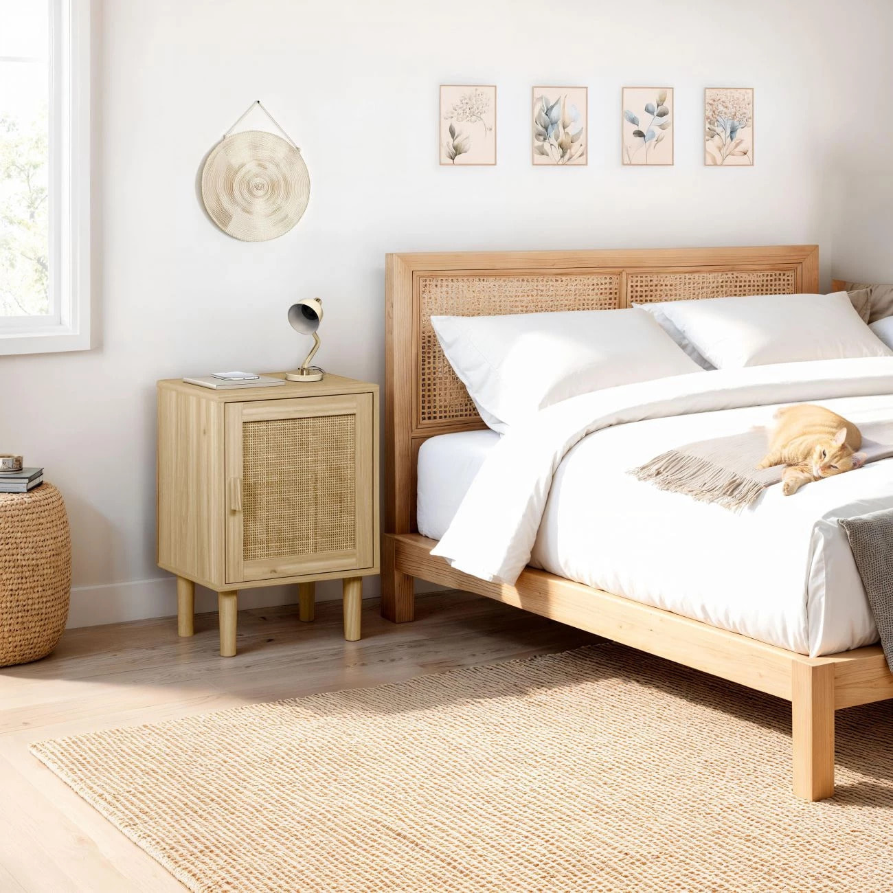 Mesita de noche Made Pino - Rattan