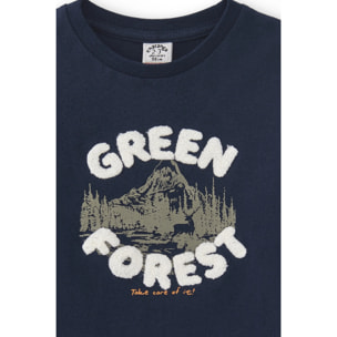 T-shirt Bambino Verde Navy Foresta