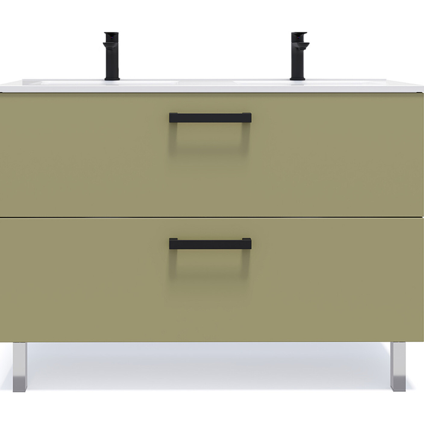 Meuble salle de bain double vasque 2 tiroirs - CHELSEA