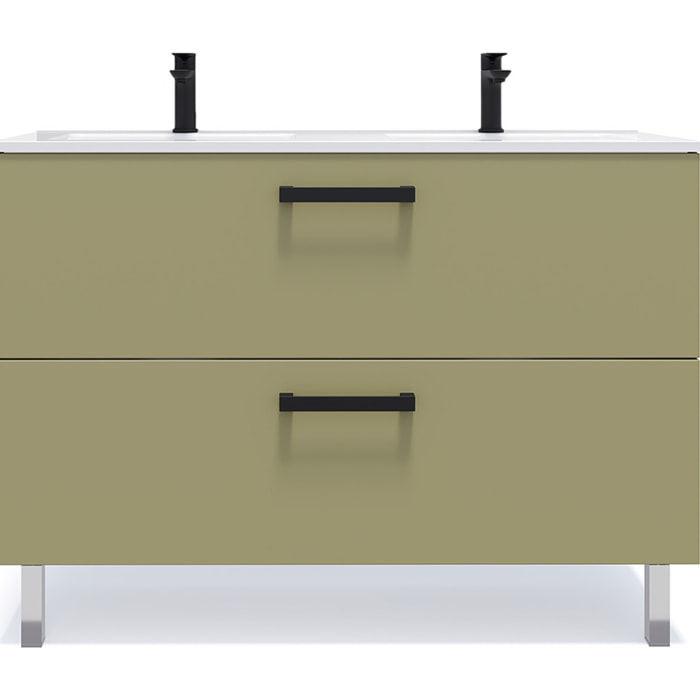 Meuble salle de bain double vasque 2 tiroirs - CHELSEA
