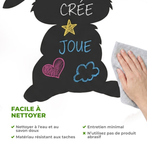 Sticker ardoise tableau noir - stickers muraux adhésif effaçable - LAPIN