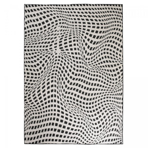 Tapis d'extérieur reversible Kago noir et blanc