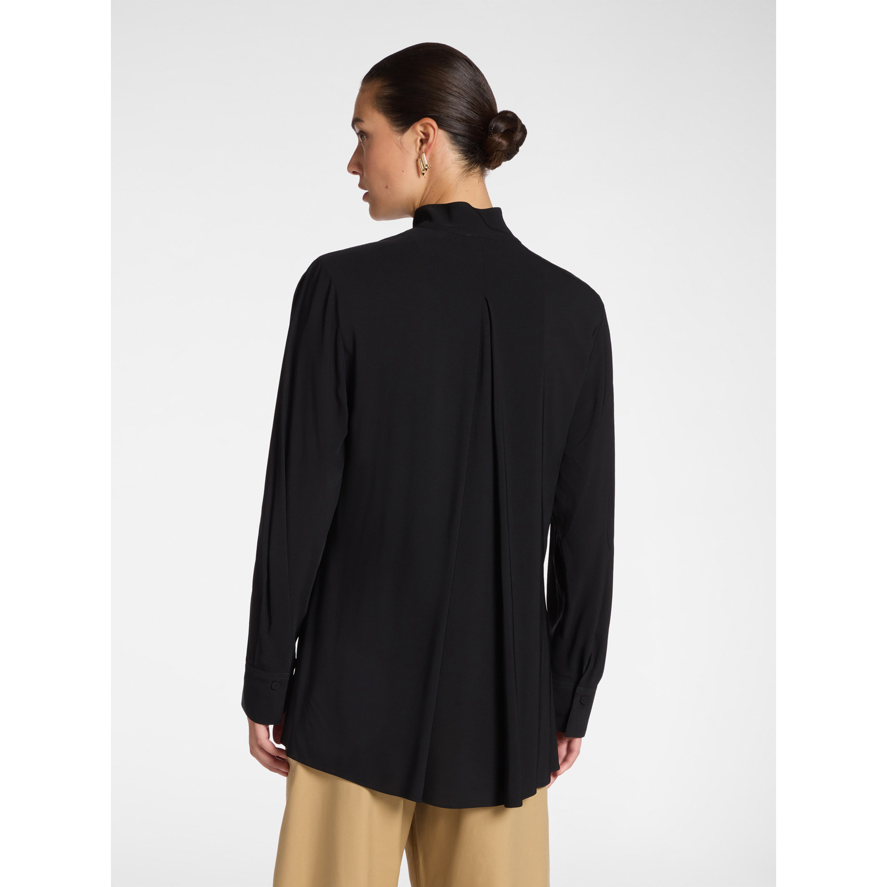 Elena Mirò - Blusa de crepé de China - Negro