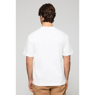 Camiseta blanca de manga corta y cuello redondo con logotipo Polo Club