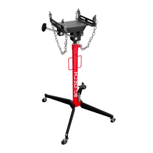 Hack - Sollevatore idraulico da Fossa max 500Kg H210 cm per Trasmissione Motore Auto con Ruote in Acciaio Rosso