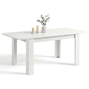 Mesa de comedor extensible en blanco mate 140-190x90 cm Sira Blanco Artik (Blanco Mate)