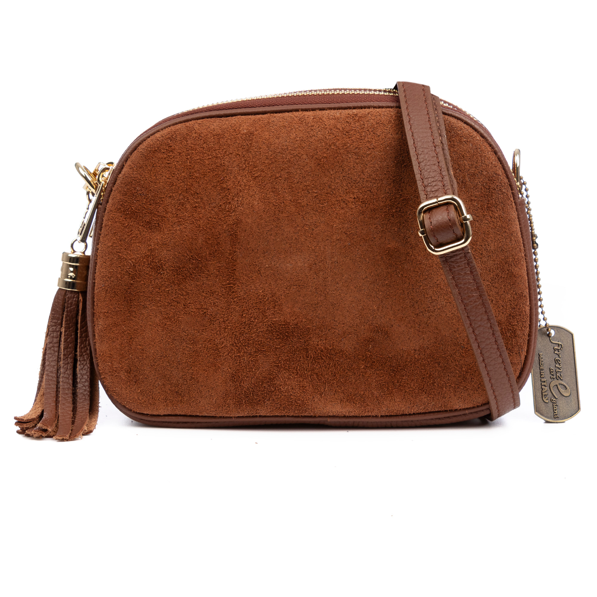 Aliminusa bolso bandolera Mujer. Piel auténtica Gamuza y Dollaro.