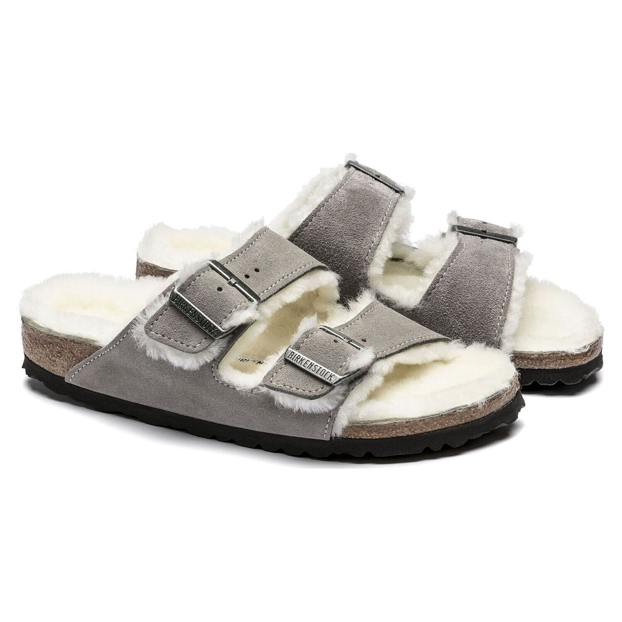 Sandali Birkenstock Arizona Shearling Grigio