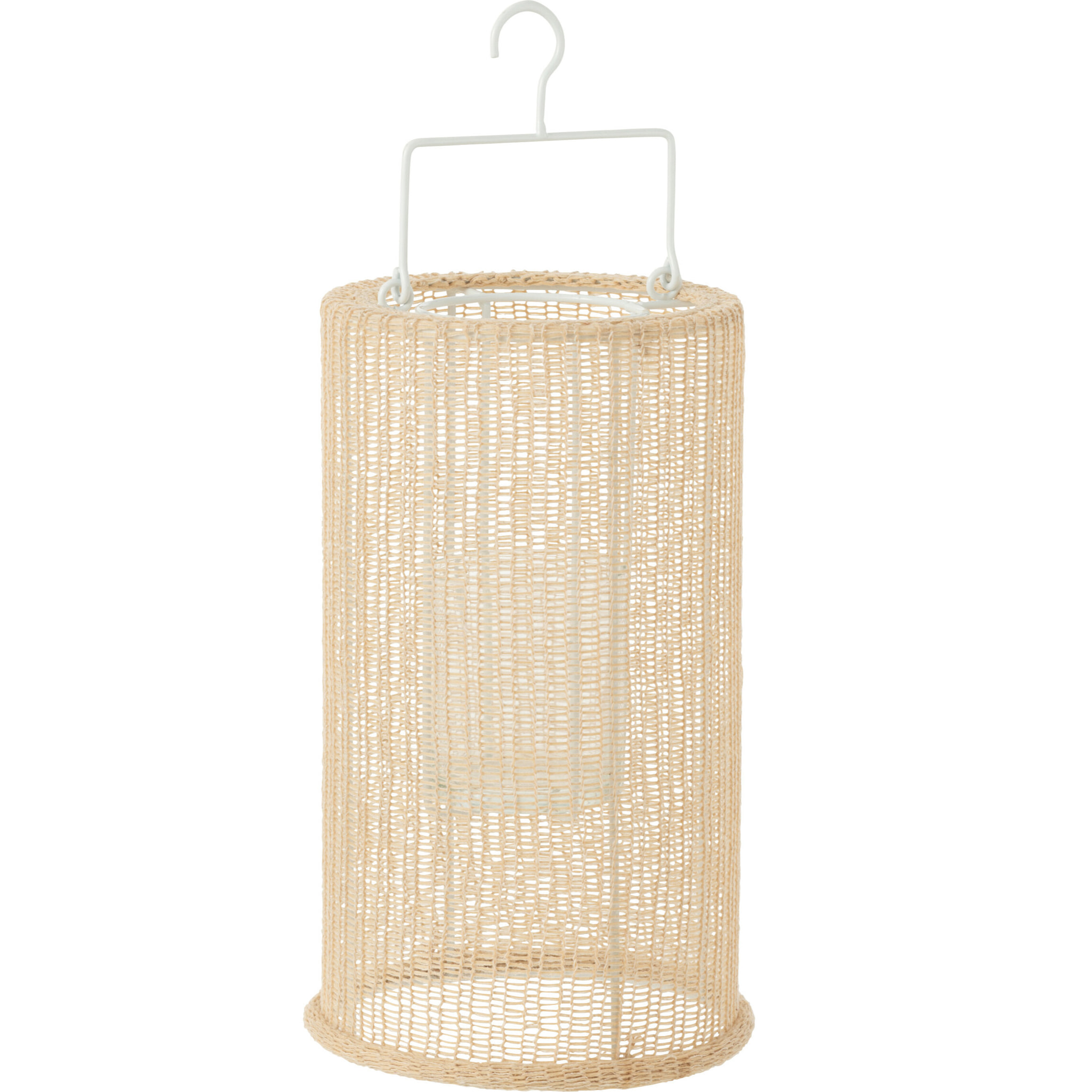 J-Line lanterne Suspendue Cylindre - métal/polyester - beige - large