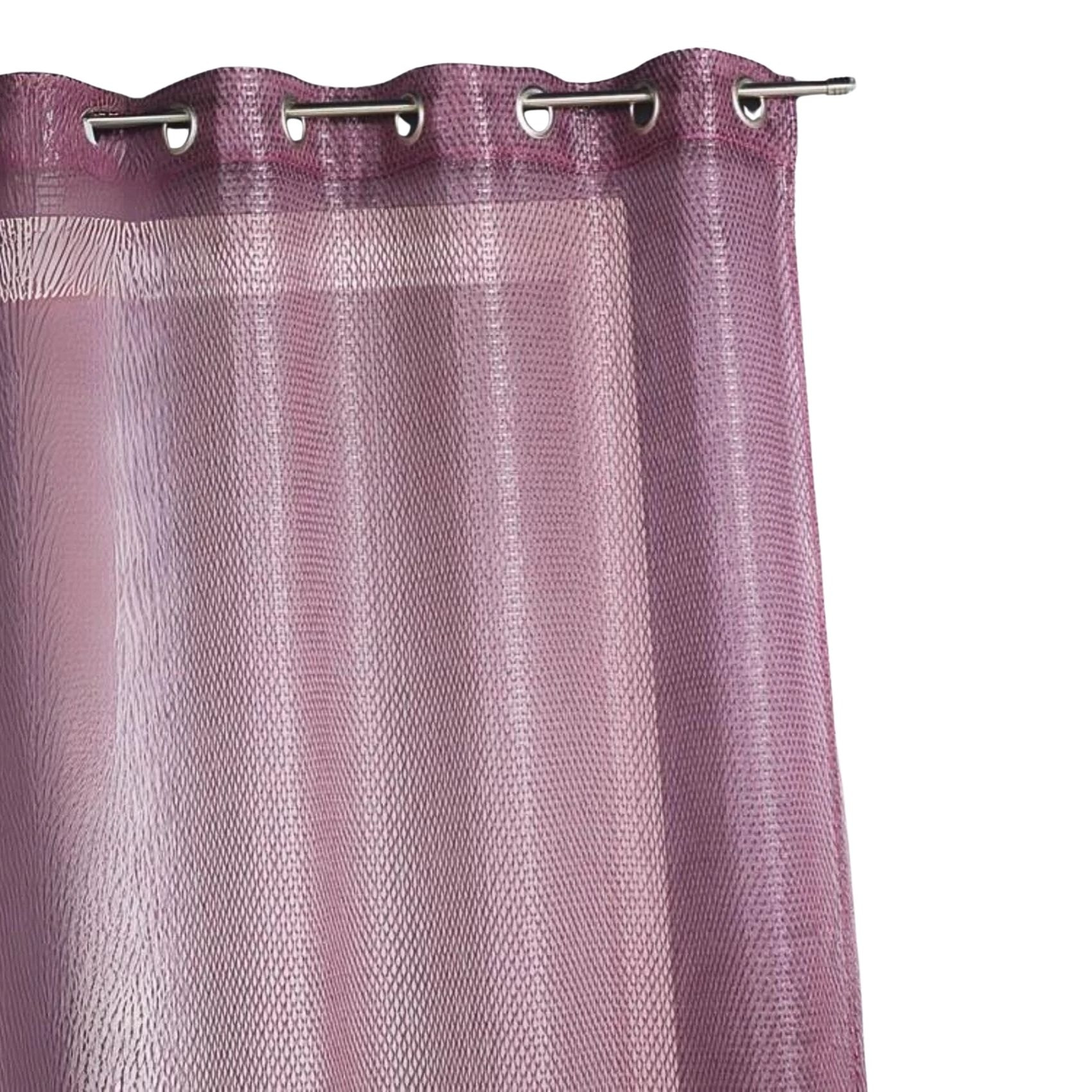 Voilage en organza fantaisie  - Effet 'résille' - Prune