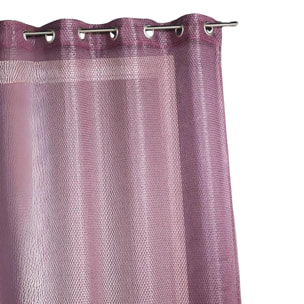 Voilage en organza fantaisie  - Effet 'résille' - Prune