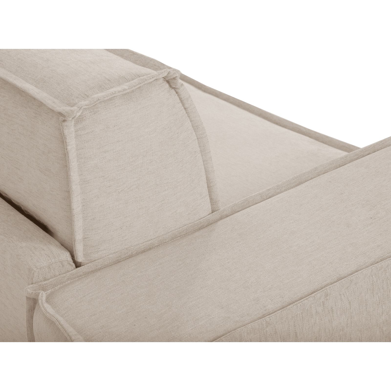 Canapé convertible "Olympe" 3 places en tissu structurel beige