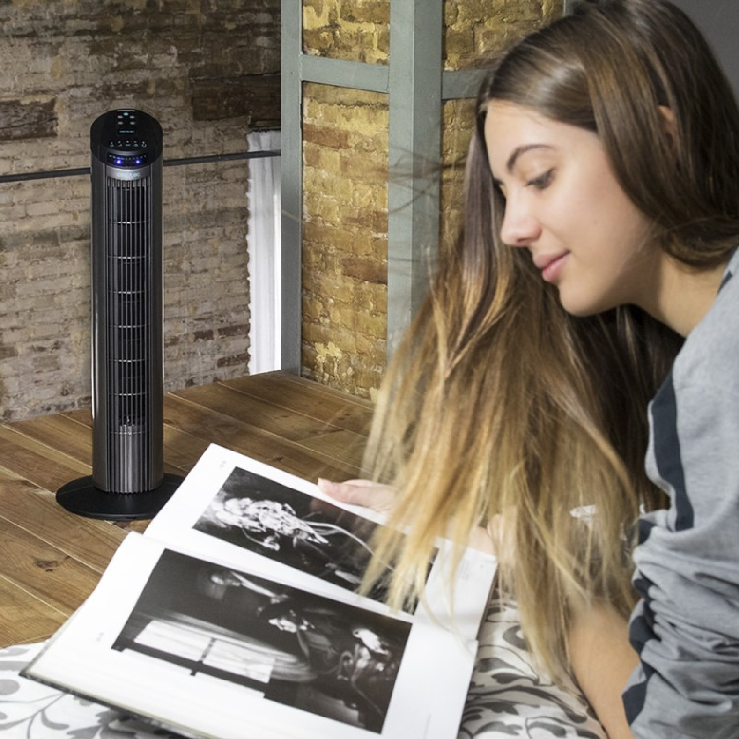 Ventilador de Torre Digital con Temporizador y Mando a Distancia EnergySilence 8