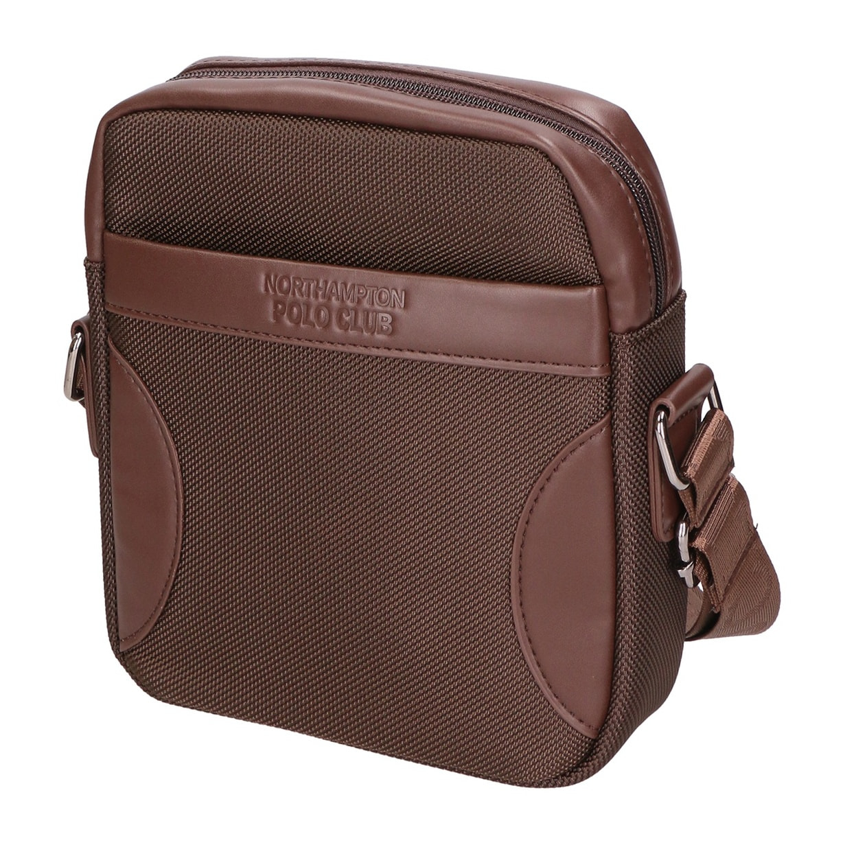 Borsa a tracolla uomo - Modello False - Pelle vegana e nylon - 18.0 x 21.0 x 4.0 cm