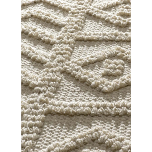 PAMUK Alfombra étnica algodón reciclado con relieve en crema, varias medidas disponibles