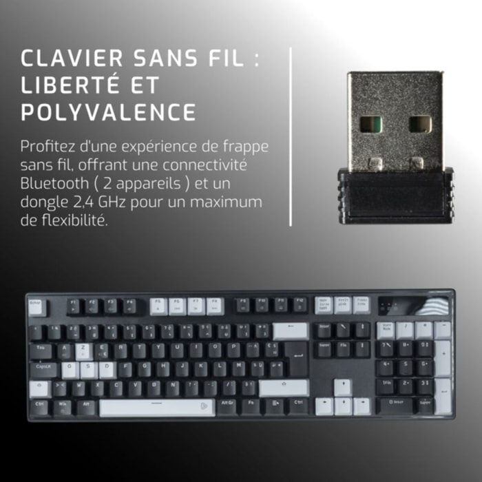Clavier gamer sans fil ONLAN CA-340-Yin B