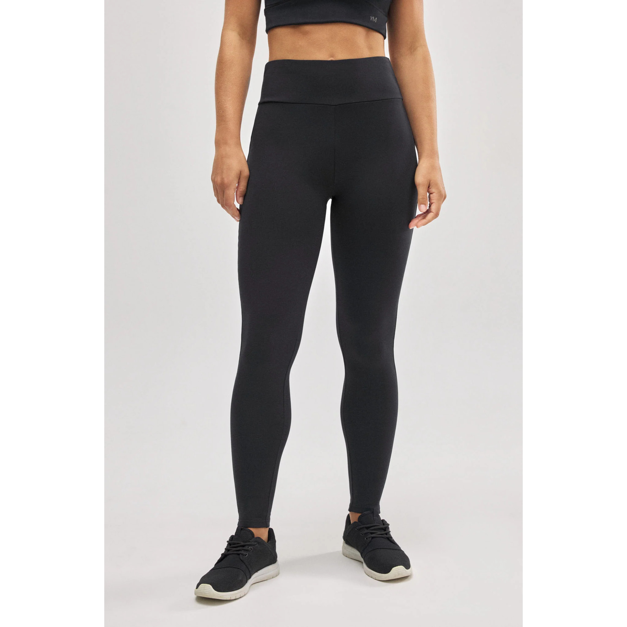 Leggings termici con interno in peluche nero e stile sportivo