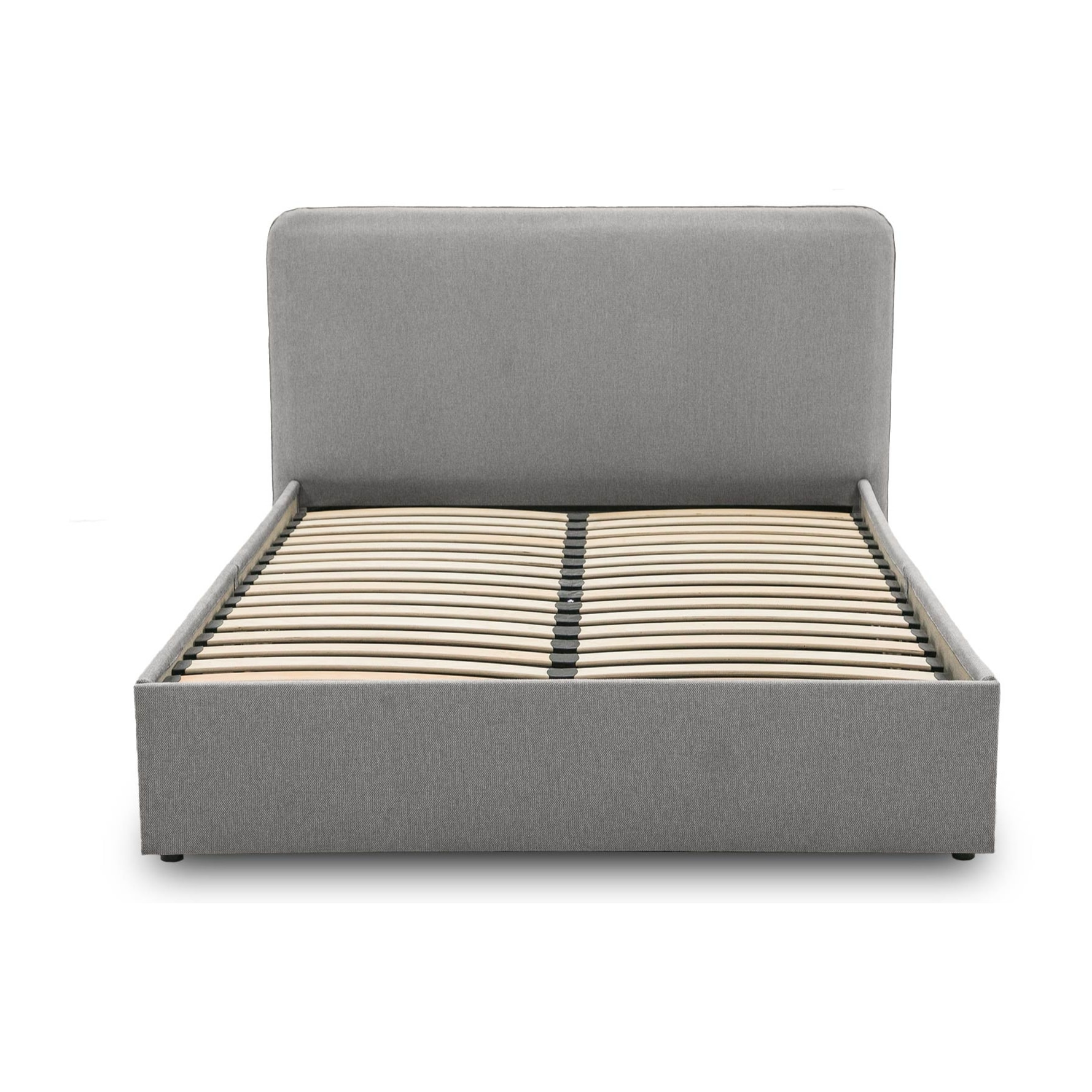 Goyave - lit coffre - 140x190 - en tissu - sommier inclus - Gris