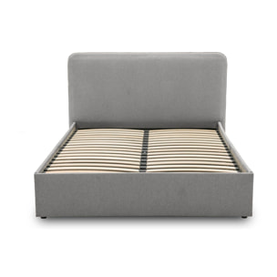 Goyave - lit coffre - 140x190 - en tissu - sommier inclus - Gris