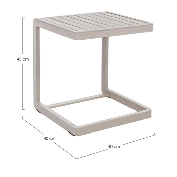 Set di 2 tavolini rettangolari KONNOR in alluminio bianco KONNOR in alluminio beige